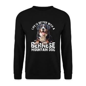 Bouvier bernois - Sweat-shirt Unisexe - noir - Devant - Alina (178cm) & Michal (187cm)