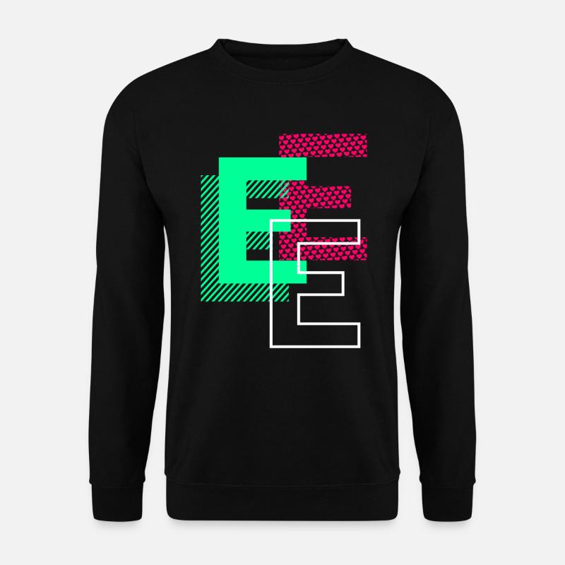 Initial Letter E Design Gift - Unisex Sweatshirt - black