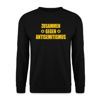 zusammen gegen antisemitismus - Unisex Pullover - Schwarz - Vorne - Alina (178cm) & Michal (187cm)