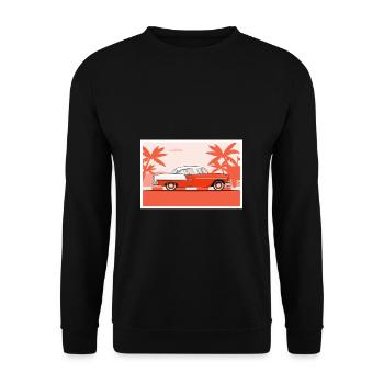 Vintage Car Red - Unisex Sweatshirt - black - Front - Alina (178cm) & Michal (187cm)
