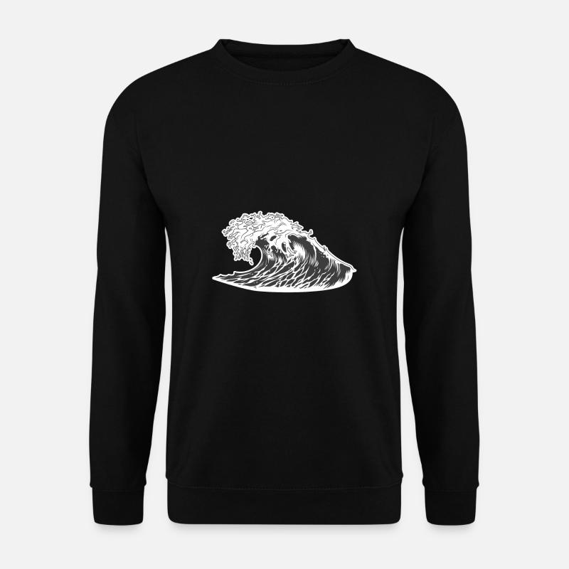 Welle Wave - Unisex Pullover - Schwarz