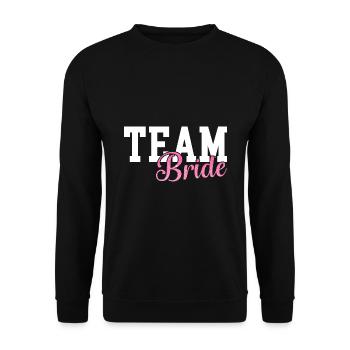 Team Bride - Braut Hochzeit JGA Junggesellinnen - Unisex Pullover - Schwarz - Vorne - Alina (178cm) & Michal (187cm)