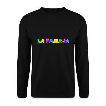 Baby Eltern Kind Geschenk Sprüche Geburt Mama Papa - Unisex Pullover - Schwarz - Vorne - Alina (178cm) & Michal (187cm)