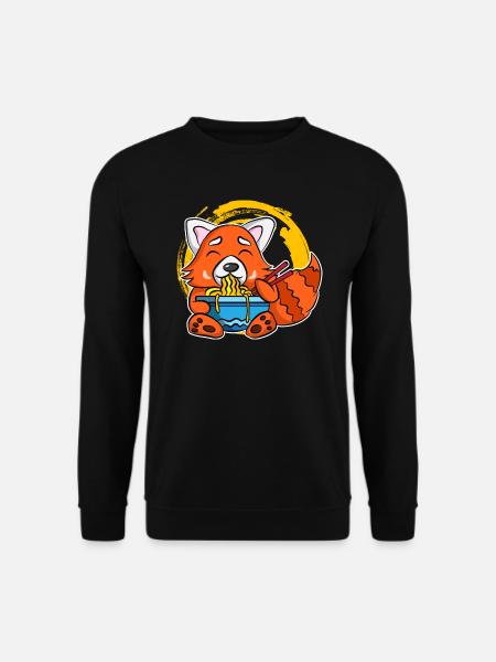 Ramen Life Motiv Waschbär Motiv Shirt Ramen Noodle - Unisex Pullover - Schwarz