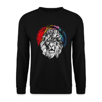 Tête de lion - Sweat-shirt Unisexe - noir - Devant - Alina (178cm) & Michal (187cm)