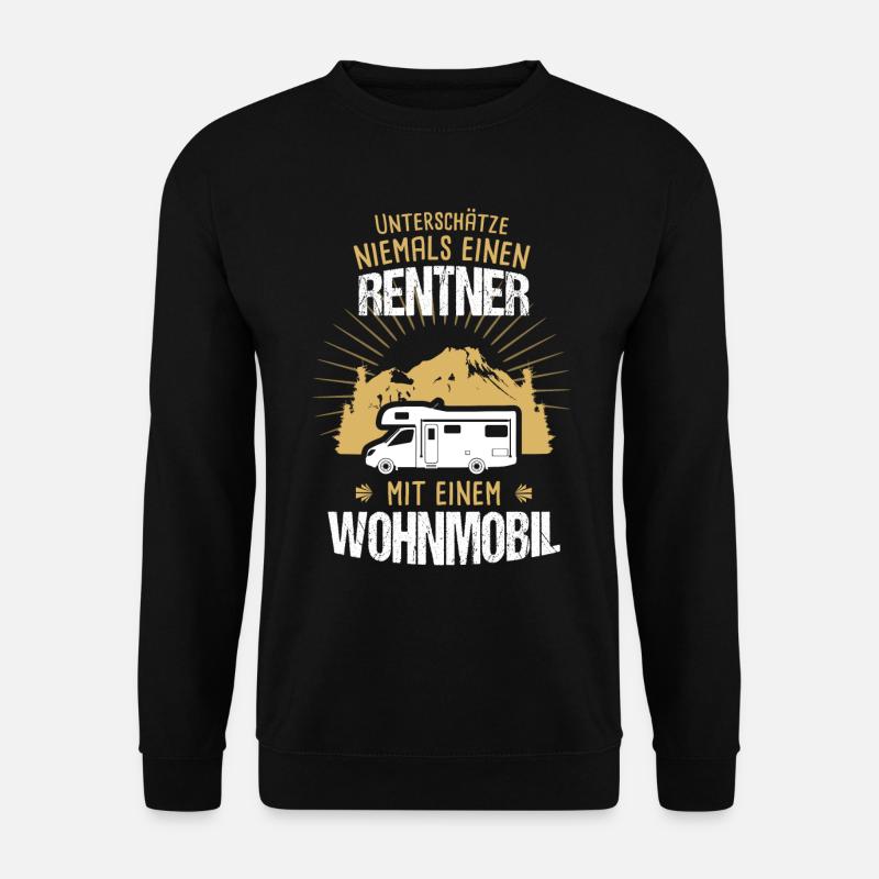 Ein Rentner und sein Wohnmobil - Unisex Pullover - Schwarz