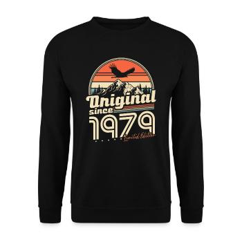 1979 anniversaire Vintage né cadeau Vintage - Sweat-shirt Unisexe - noir - Devant - Alina (178cm) & Michal (187cm)