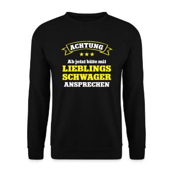 Lieblingsschwager Schwager Lieblings Bester Bruder - Unisex Pullover - Schwarz - Vorne - Alina (178cm) & Michal (187cm)