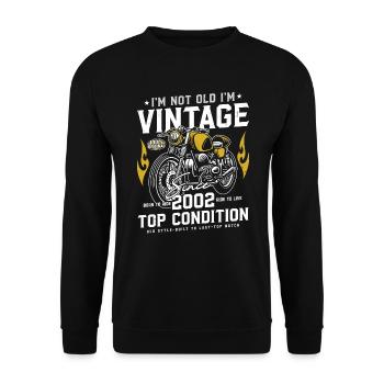 2002 Vintage Birthday Vintage Retro Motorcycle - Unisex Sweatshirt - black - Front - Alina (178cm) & Michal (187cm)