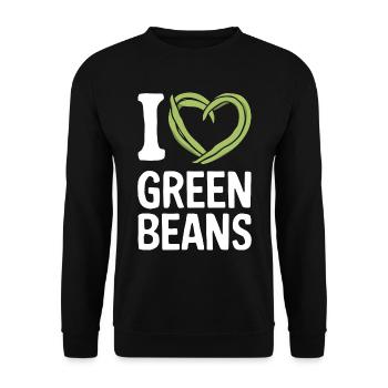 Grüne Bohnen - Unisex Pullover - Schwarz - Vorne - Alina (178cm) & Michal (187cm)
