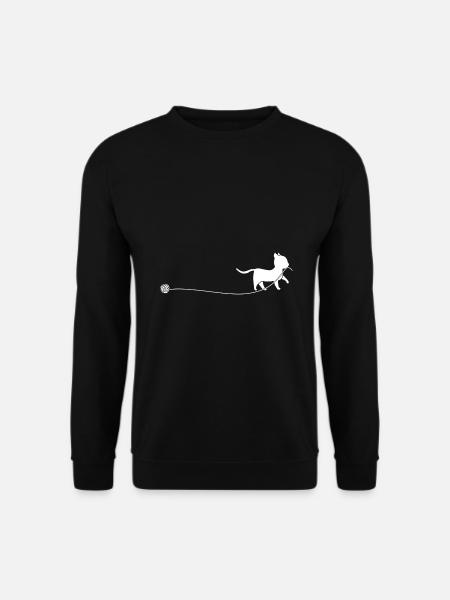 Cat thread wool kitten - Unisex Sweatshirt - black