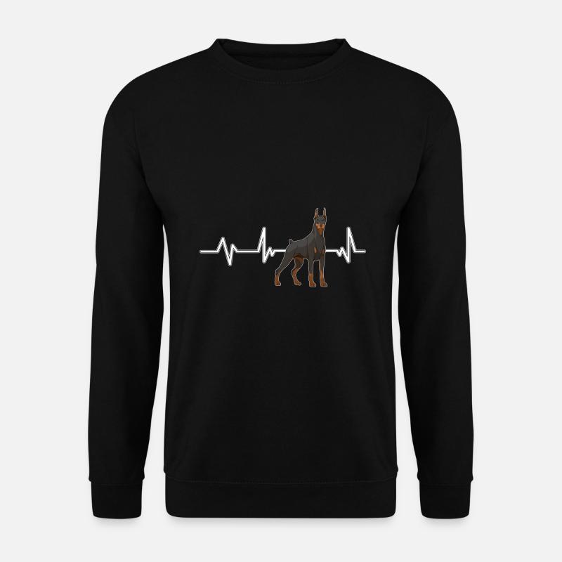 Dobermann Doberman Heartbeat - Unisex Pullover - Schwarz