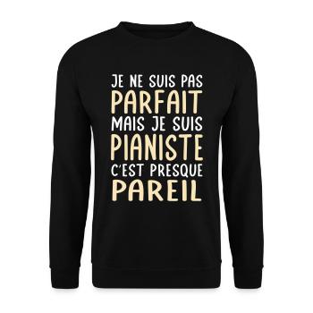 Je ne suis pas parfait mais je suis pianiste - Sweat-shirt Unisexe - noir - Devant - Alina (178cm) & Michal (187cm)