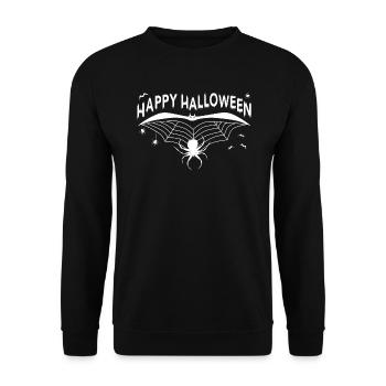 Joyeux Halloween Toile d’araignée Halloween - Sweat-shirt Unisexe - noir - Devant - Alina (178cm) & Michal (187cm)