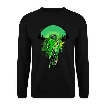 Mountain Bike Bike Nature Road Bike Bike MTB Biker - Unisex Sweatshirt - black - Front - Alina (178cm) & Michal (187cm)