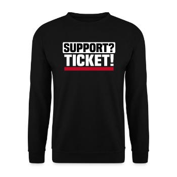 No support without a ticket - IT Administrator Office - Unisex Sweatshirt - black - Front - Alina (178cm) & Michal (187cm)
