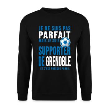 supporter football Grenoble humour foot grenoblois - Sweat-shirt Unisexe - noir - Devant - Alina (178cm) & Michal (187cm)