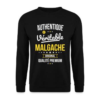 Authentique et véritable Malgache - Original - Sweat-shirt Unisexe - noir - Devant - Alina (178cm) & Michal (187cm)