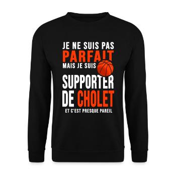 basketball supporter club basket ball cholet - Sweat-shirt Unisexe - noir - Devant - Alina (178cm) & Michal (187cm)