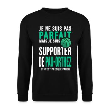 basketball supporter club basket ball Pau Orthez - Sweat-shirt Unisexe - noir - Devant - Alina (178cm) & Michal (187cm)