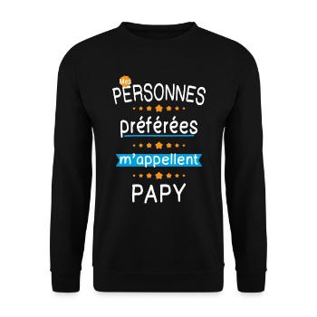 Mes personnes préférées m'appellent Papy - Cadeau - Sweat-shirt Unisexe - noir - Devant - Alina (178cm) & Michal (187cm)