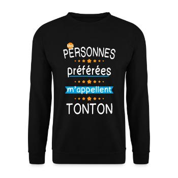Mes personnes préférées m'appellent Tonton - Sweat-shirt Unisexe - noir - Devant - Alina (178cm) & Michal (187cm)