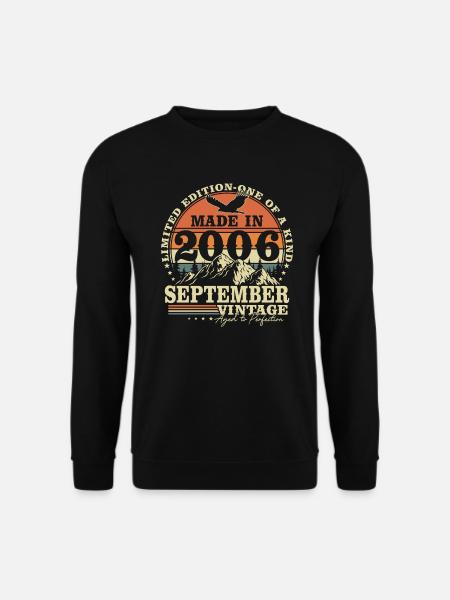 September 2006 Jahrgang Vintage Retro Geburtstag - Unisex Pullover - Schwarz