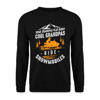 Cool Grandpas Ride Snowmobiles - Sweat-shirt Unisexe - noir - Devant - Alina (178cm) & Michal (187cm)