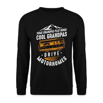 Cool Grandpas Drive Motorhomes - Unisex Sweatshirt - black - Front - Alina (178cm) & Michal (187cm)