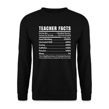 Fakten zum Lehrer - Unisex Pullover - Schwarz - Vorne - Alina (178cm) & Michal (187cm)