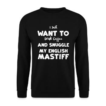 Je veux juste boire du café et... - Sweat-shirt Unisexe - noir - Devant - Alina (178cm) & Michal (187cm)