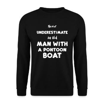 Never Underestimate An Old Man W... - Unisex Pullover - Schwarz - Vorne - Alina (178cm) & Michal (187cm)