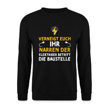 Verneigt Euch Ihr Narren Der Ele... - Unisex Pullover - Schwarz - Vorne - Alina (178cm) & Michal (187cm)