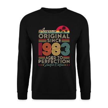 1983 Vintage Original Retro Birthday Gift - Unisex Sweatshirt - black - Front - Alina (178cm) & Michal (187cm)