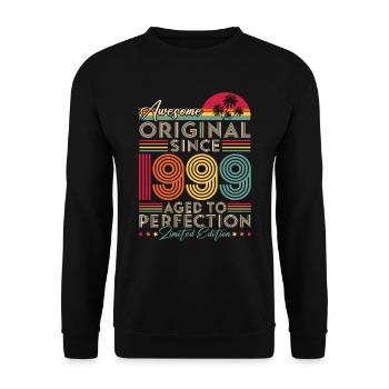 1999 Vintage Original Retro Birthday Gift - Unisex Sweatshirt - black - Front - Alina (178cm) & Michal (187cm)