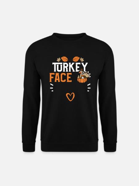Turkey Face - Thanksgiving - Unisex Sweatshirt - black