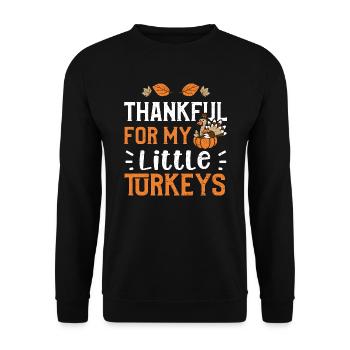 Thankful For My Little Turkeys - Unisex Sweatshirt - black - Front - Alina (178cm) & Michal (187cm)