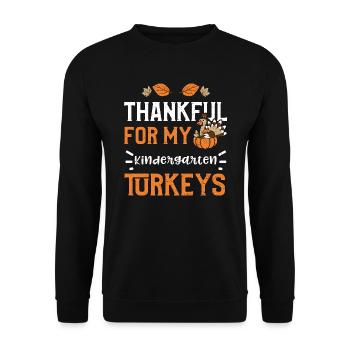 Thankful For My Kindergarten Door... - Unisex Sweatshirt - black - Front - Alina (178cm) & Michal (187cm)