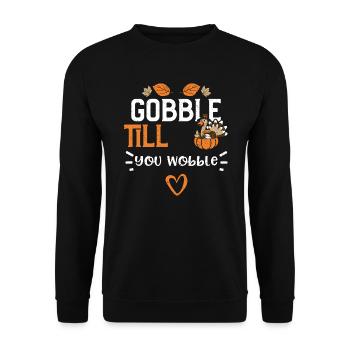 Gobble Till You Wobble - Unisex Pullover - Schwarz - Vorne - Alina (178cm) & Michal (187cm)