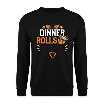 Dinner Rolls - Thanksgiving - Unisex Pullover - Schwarz - Vorne - Alina (178cm) & Michal (187cm)