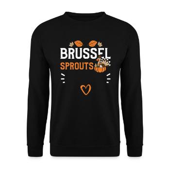 Brussels Sprouts - Thanksgiving - Unisex Sweatshirt - black - Front - Alina (178cm) & Michal (187cm)