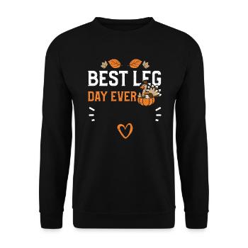 Meilleur jour de jambe de tous les temps - Thanksgiving - Sweat-shirt Unisexe - noir - Devant - Alina (178cm) & Michal (187cm)