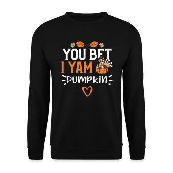 Vous pariez que je Yam Pumpkin - Sweat-shirt Unisexe - noir - Devant - Alina (178cm) & Michal (187cm)