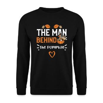 The Man Behind The Pumpkin - Unisex Sweatshirt - black - Front - Alina (178cm) & Michal (187cm)