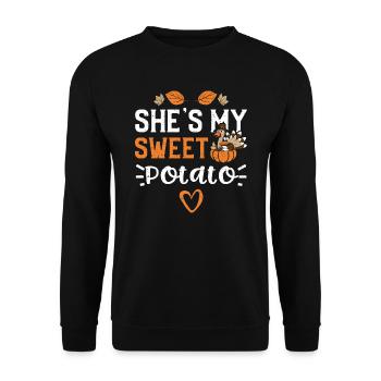 Elle est ma patate douce - Sweat-shirt Unisexe - noir - Devant - Alina (178cm) & Michal (187cm)
