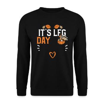 It's Leg Day - Thanksgiving - Unisex Pullover - Schwarz - Vorne - Alina (178cm) & Michal (187cm)