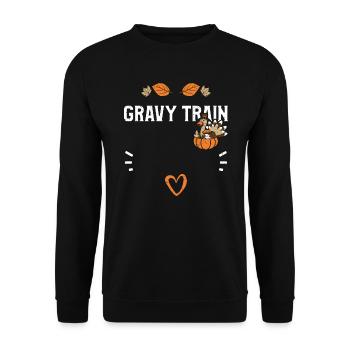 Gravy Train - Thanksgiving - Unisex Sweatshirt - black - Front - Alina (178cm) & Michal (187cm)