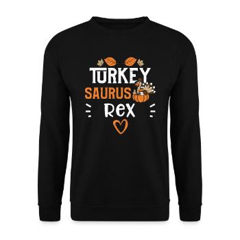 Turkey Saurus Rex - Thanksgiving - Unisex Sweatshirt - black - Front - Alina (178cm) & Michal (187cm)