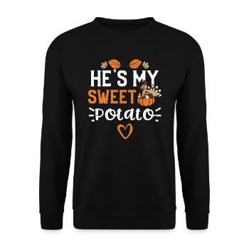 C’est ma patate douce - Sweat-shirt Unisexe - noir - Devant - Alina (178cm) & Michal (187cm)