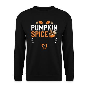 Pumpkin Spice - Thanksgiving - Unisex Pullover - Schwarz - Vorne - Alina (178cm) & Michal (187cm)